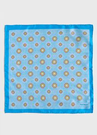 Paul Stuart Printed Silk Medallion Pocket Square, thumbnail 2