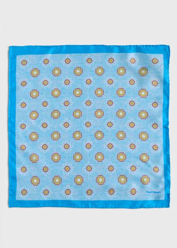 Paul Stuart Printed Silk Medallion Pocket Square