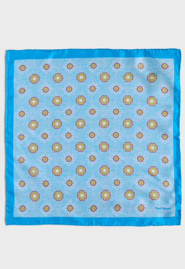 Paul Stuart Printed Silk Medallion Pocket Square, image 2