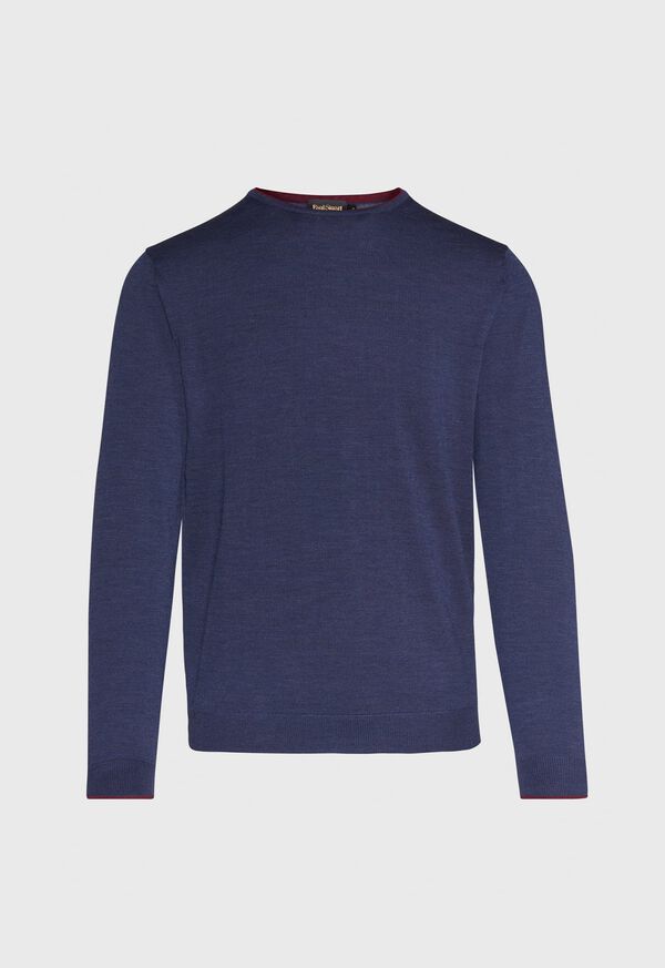 Paul Stuart Merino Wool Sweater With Contrast Piping, image 1