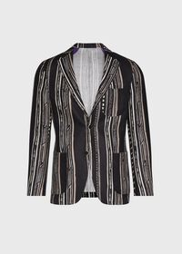 Paul Stuart Black and Tan Linen Stripe Jacket, thumbnail 1