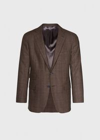 Paul Stuart Paul Fit Brown Plaid Wool Suit, thumbnail 4