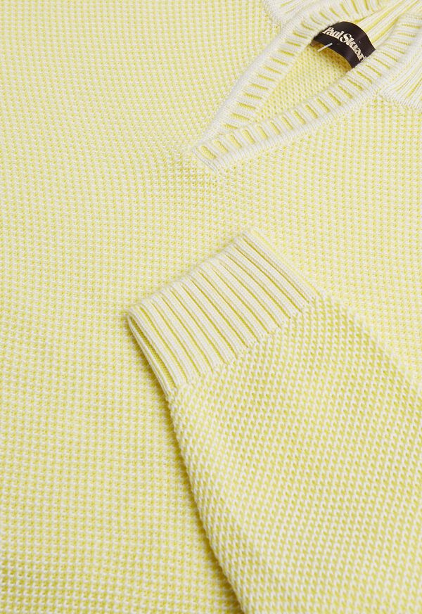 Paul Stuart Cotton Open Collar Birdseye Stitch Sweater, image 12