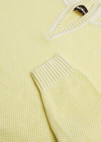 Paul Stuart Cotton Open Collar Birdseye Stitch Sweater, thumbnail 2