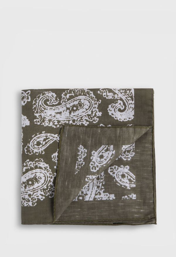 Paul Stuart Tossed Paisley Print Pocket Square, image 1