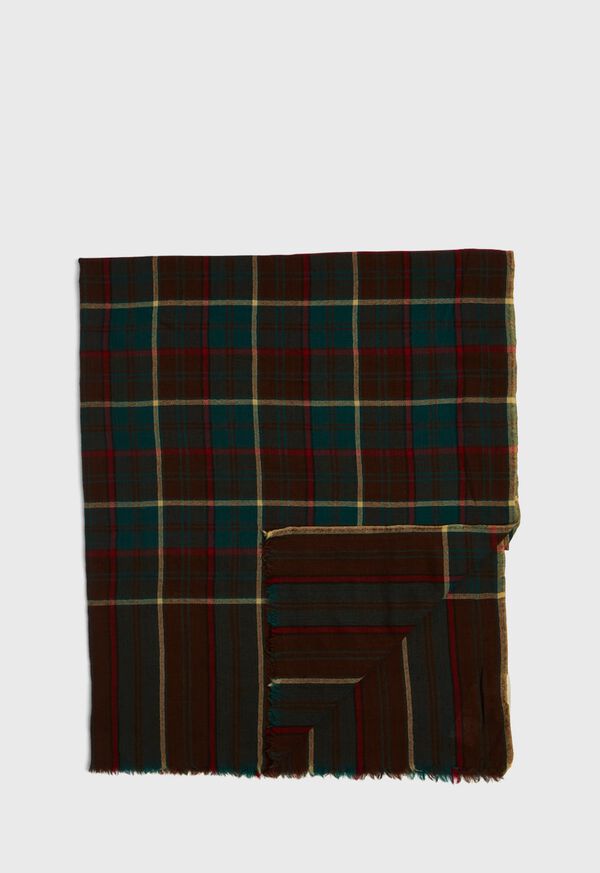 Paul Stuart Plaid Wool Scarf, image 1