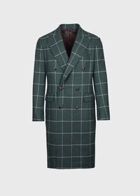 Paul Stuart Classic Double Breasted Windowpane Wool Coat, thumbnail 1
