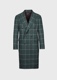 Paul Stuart Classic Double Breasted Windowpane Wool Coat, thumbnail 1