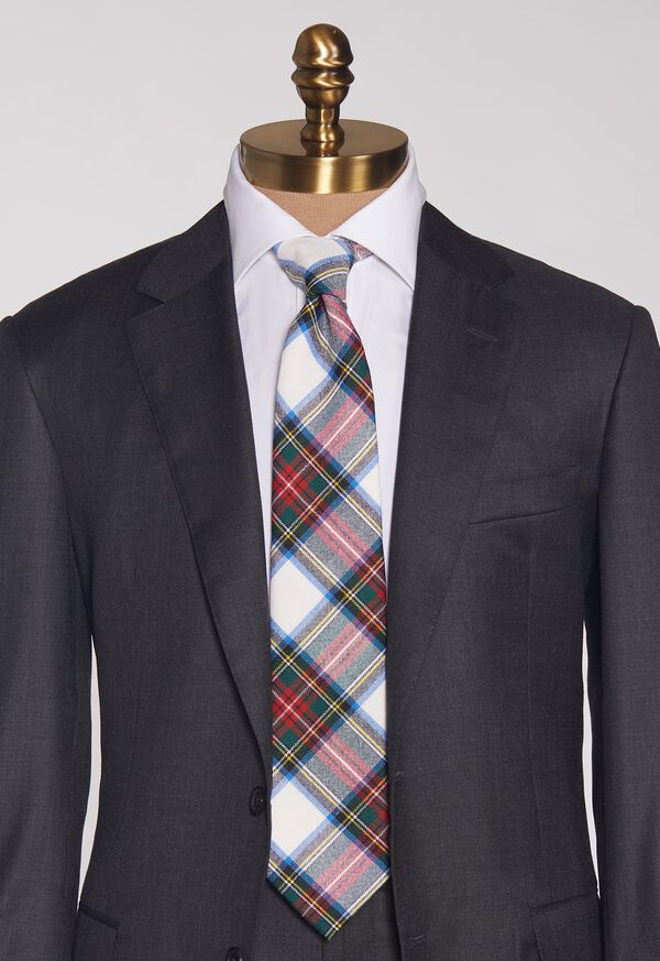 Paul Stuart White Tartan Tie, image 2