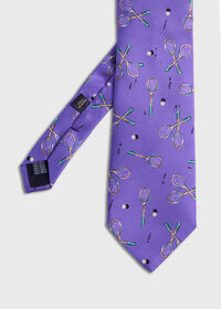 Paul Stuart Silk Twill Tennis Racket Print Tie, thumbnail 1