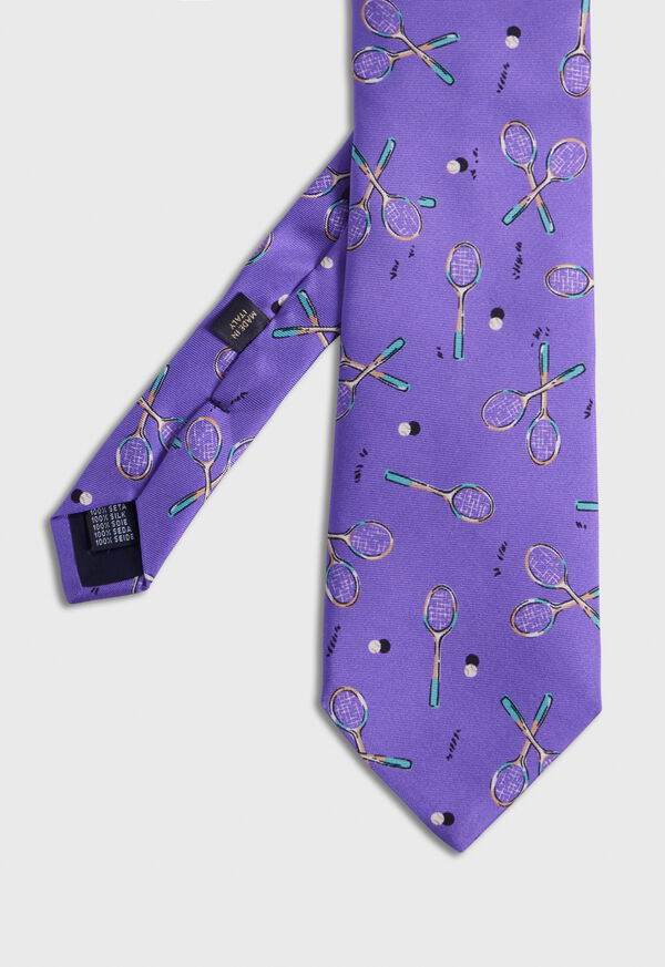 Paul Stuart Silk Twill Tennis Racket Print Tie, image 1