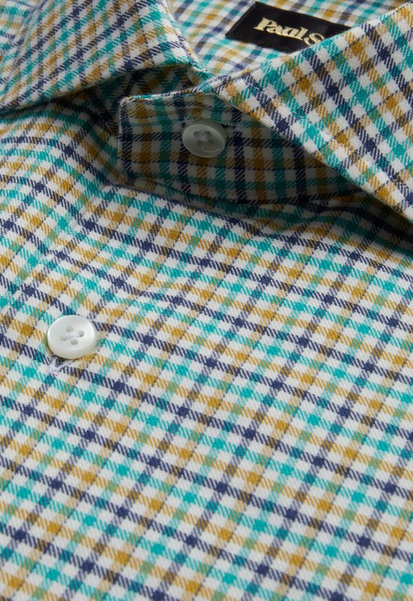 Paul Stuart Mini Check Flannel Sport Shirt, image 2