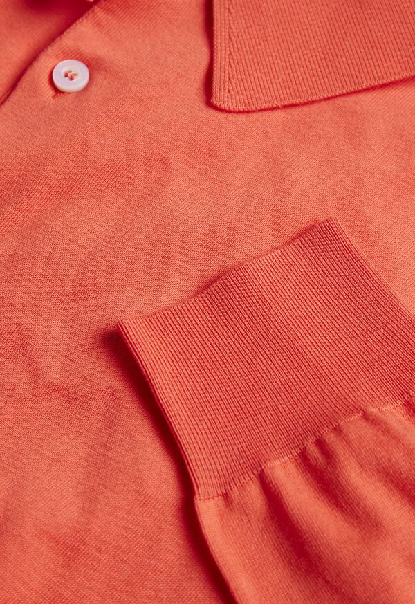 Paul Stuart Long Sleeve Cotton Polo, image 3