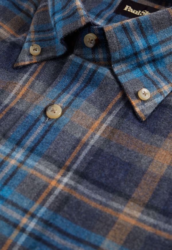 Paul Stuart Exaggerated Plaid Flannel Sport Shirt, image 2