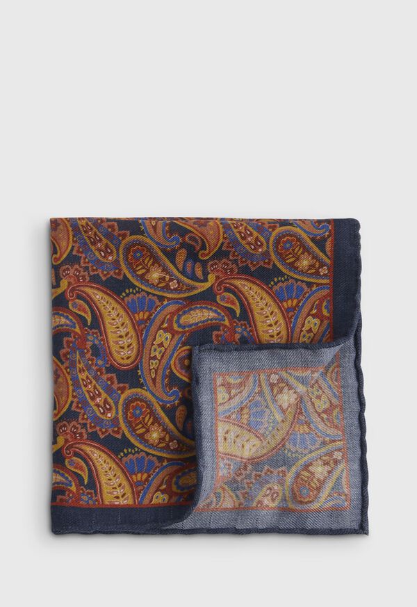 Paul Stuart Printed Paisley Pocket Square, image 1