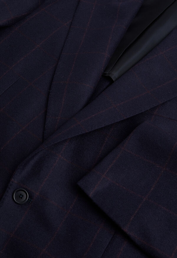 Paul Stuart Navy and Rust Windowpane Suit, image 2
