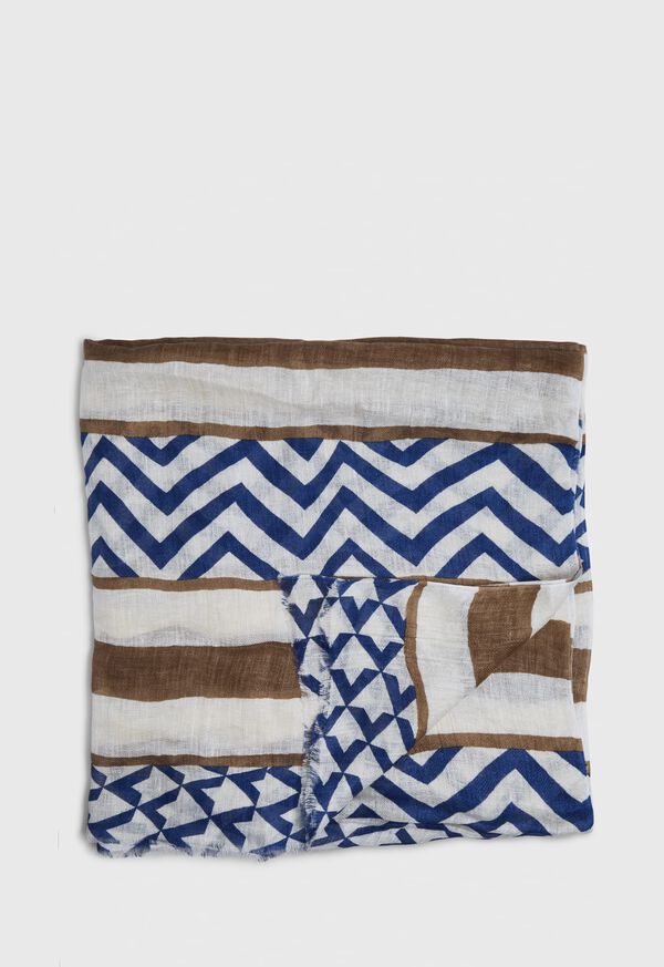 Paul Stuart Linen Printed Scarf