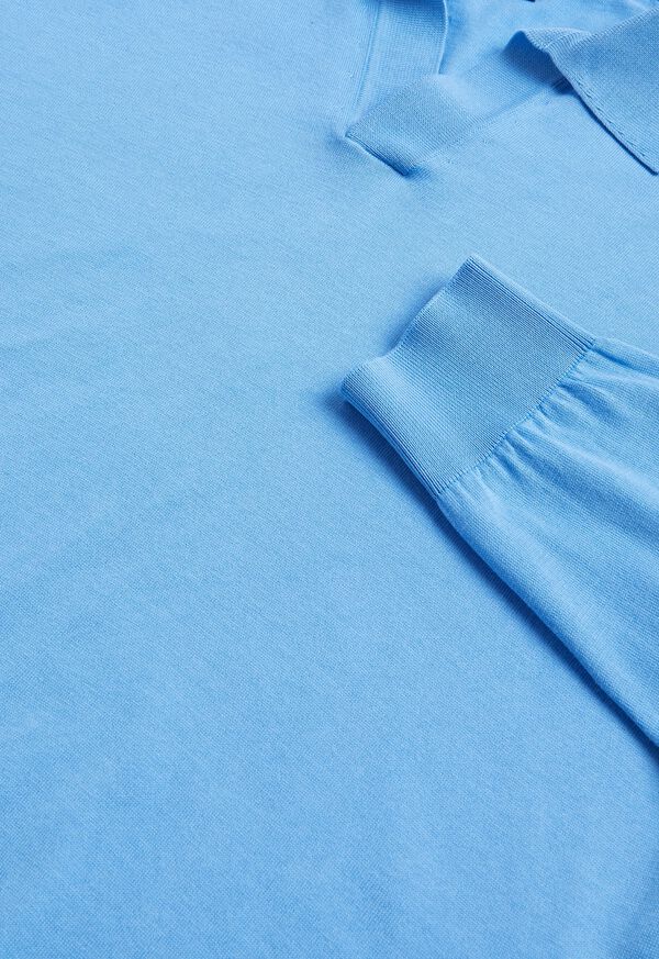 Paul Stuart Cotton Long Sleeve Johnny Collar Polo, image 2