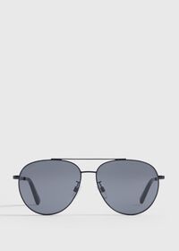 Paul Stuart BALLY Shiny Black Sunglasses with Smoke Lens, thumbnail 1