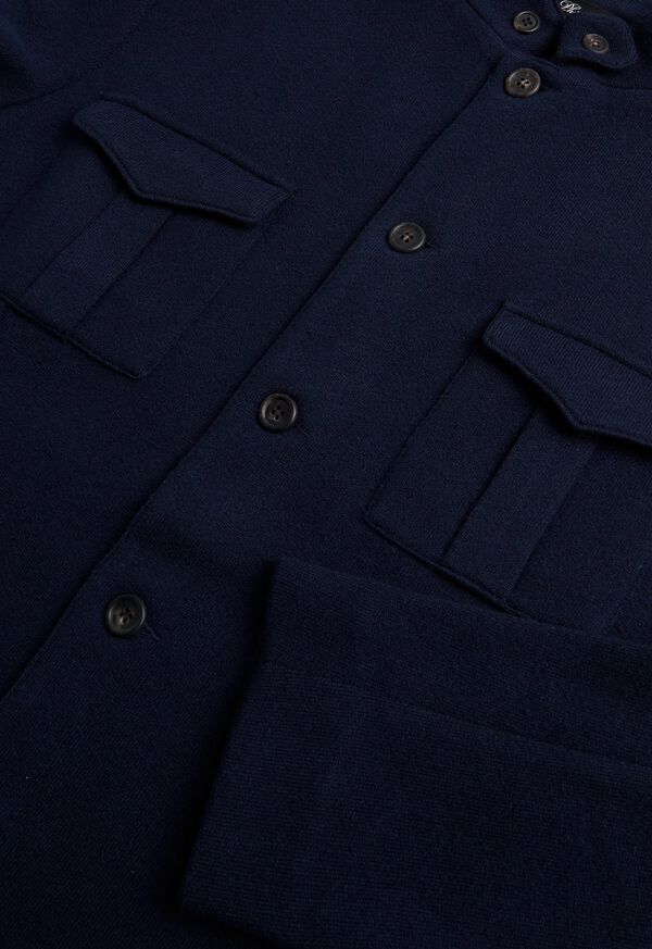 Paul Stuart Navy Nehru Knit Jacket, image 3