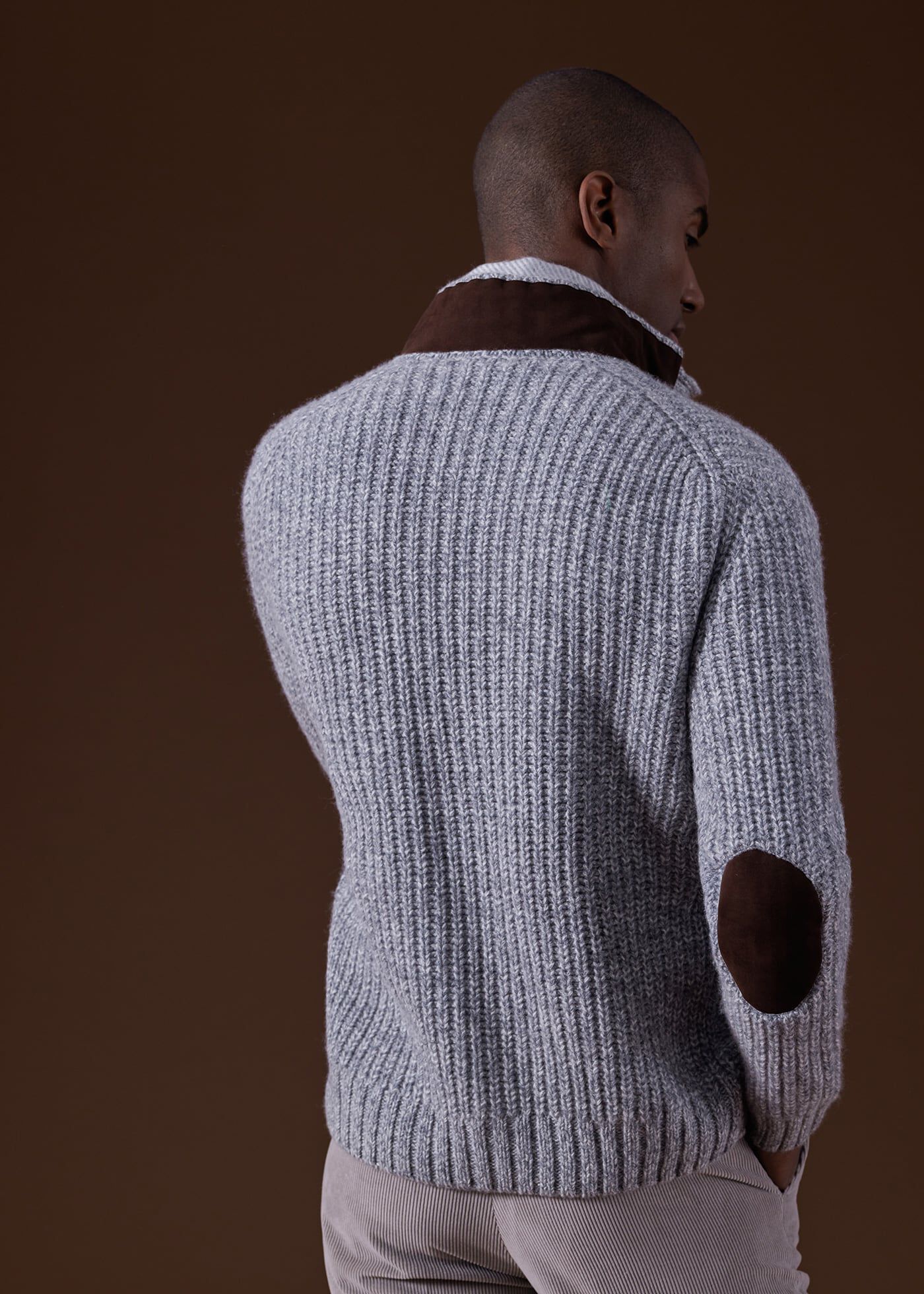 Mens suede front cardigan hot sale
