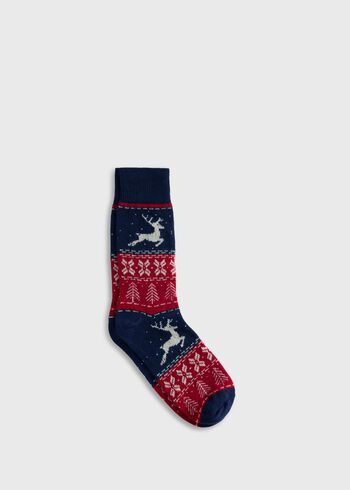 Paul Stuart Reindeer & Pine Tree Sock