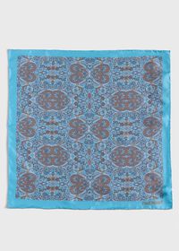Paul Stuart Printed Silk Paisley Pocket Square, thumbnail 2