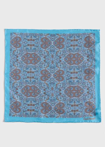 Paul Stuart Printed Silk Paisley Pocket Square