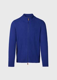 Paul Stuart Wool and Cashmere Zip Jacquard Cardigan, thumbnail 1