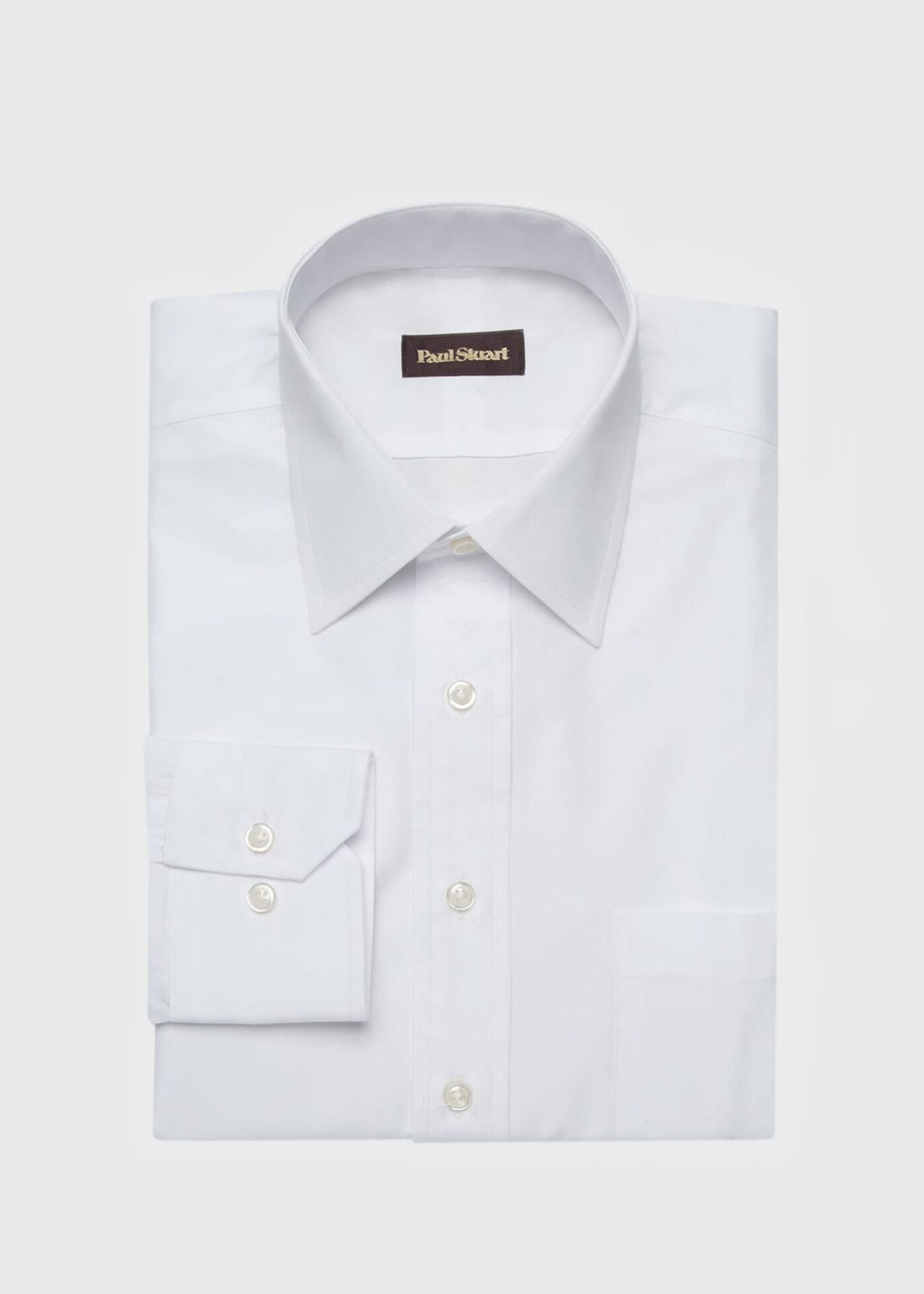 White Broadcloth Cotton Dress Shirt