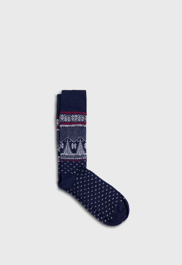 Paul Stuart Pine Tree & Snowflake Sock, image 1