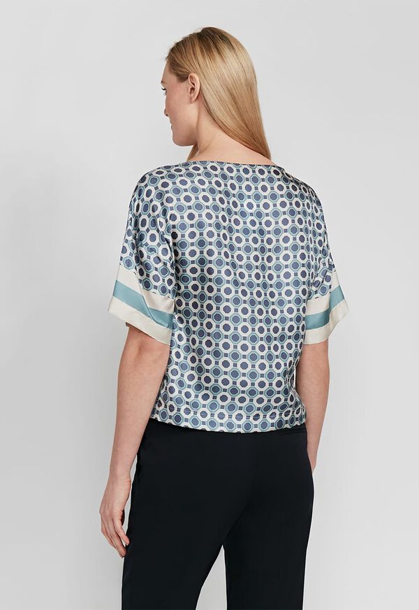 Paul Stuart Geometrical Print Silk Blouse, image 3