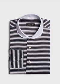 Paul Stuart Round Collar Black Stripe Shirt, thumbnail 1