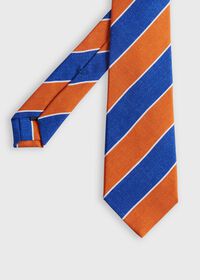 Paul Stuart Printed Silk Melange Wide Stripe Tie, thumbnail 1