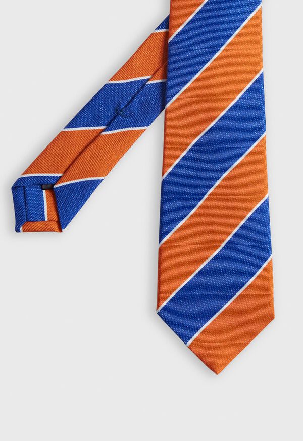 Paul Stuart Printed Silk Melange Wide Stripe Tie, image 1