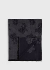 Paul Stuart Jacquard Paisley Wool Blend Scarf, thumbnail 1