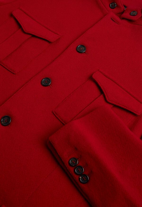 Paul Stuart Red Cashmere Military Jacket, image 3