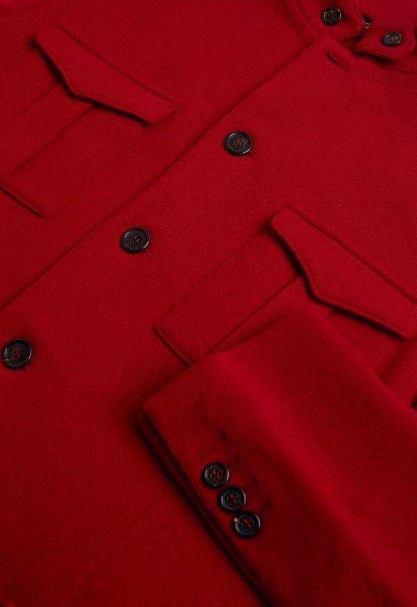 Paul Stuart Red Cashmere Military Jacket, image 3