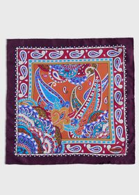 Paul Stuart Printed Silk Paisley Pocket Square, thumbnail 2