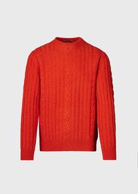 Paul Stuart Wool Cable and Rib Crewneck Sweater, thumbnail 1