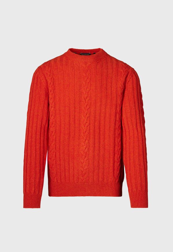 Paul Stuart Wool Cable and Rib Crewneck Sweater, image 1