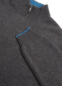 Paul Stuart Cashmere Quarter Zip Mock Neck Sweater, thumbnail 2