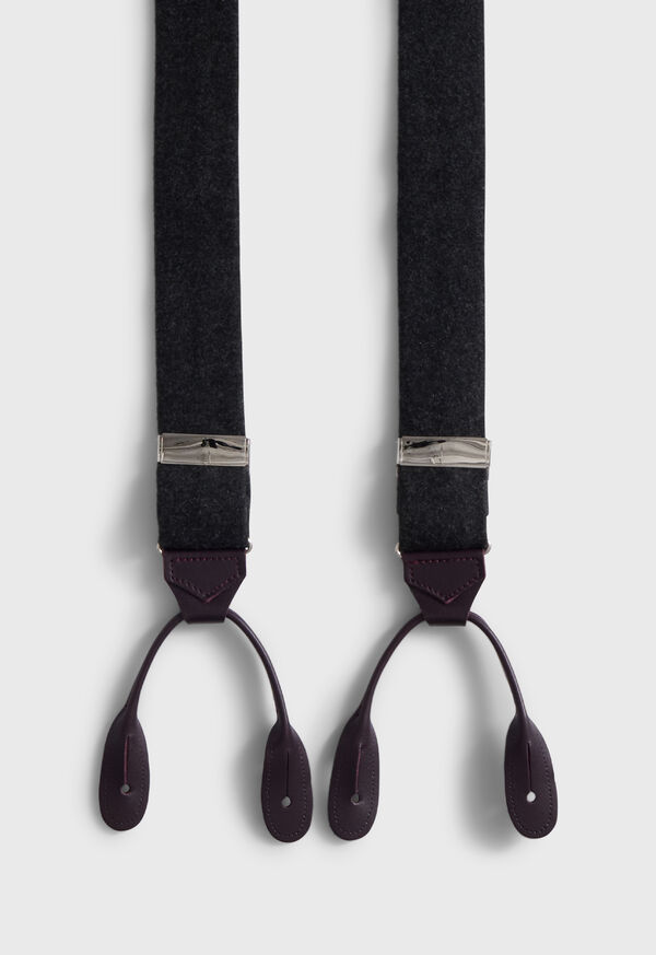 Paul Stuart Contrast Leather Trim Suspenders, image 2