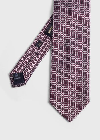 Paul Stuart Silk Jacquard Deco Rings Tie
