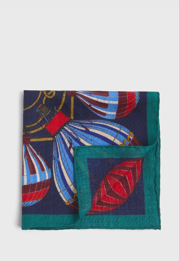 Paul Stuart Wool Hot Air Balloons Print Pocket Square, image 1