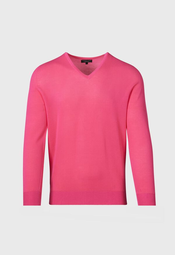 Paul Stuart Cotton Piqué V-Neck Sweater, image 1