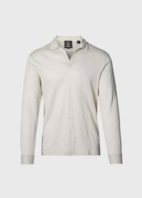 Paul Stuart Linen Johnny Collar Long Sleeve Pullover, thumbnail 1