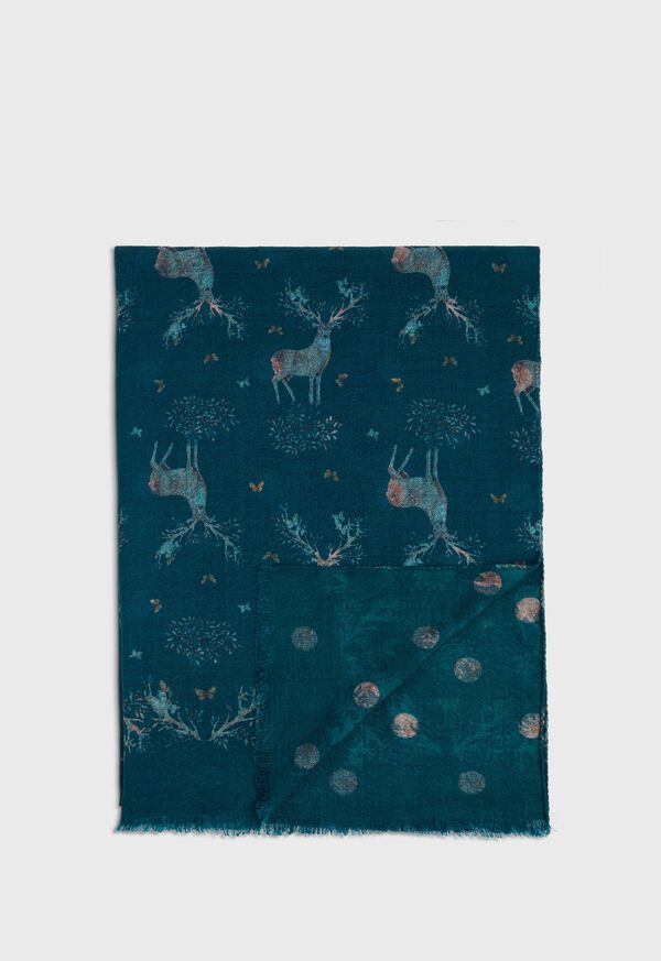Paul Stuart Deer Print Scarf, image 1