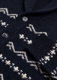 Paul Stuart Wool and Cashmere Blend Blend Jacquard Button Front Cardigan, thumbnail 2