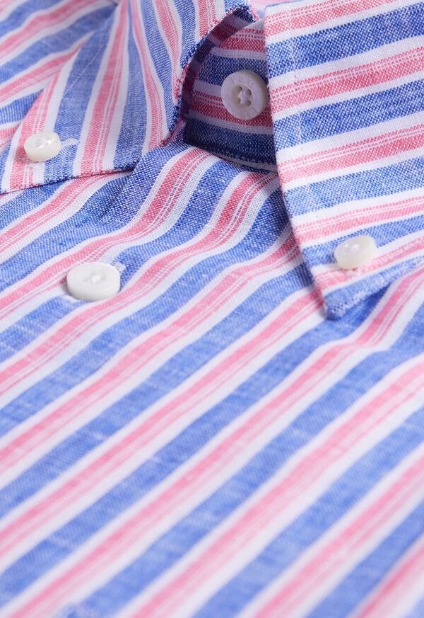 Paul Stuart Linen Shadow Stripe Sport Shirt, image 2